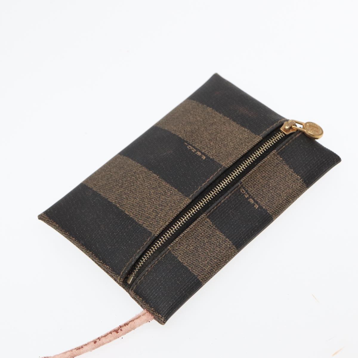 FENDI Pecan Canvas Shoulder Bag PVC Leather Brown 83311