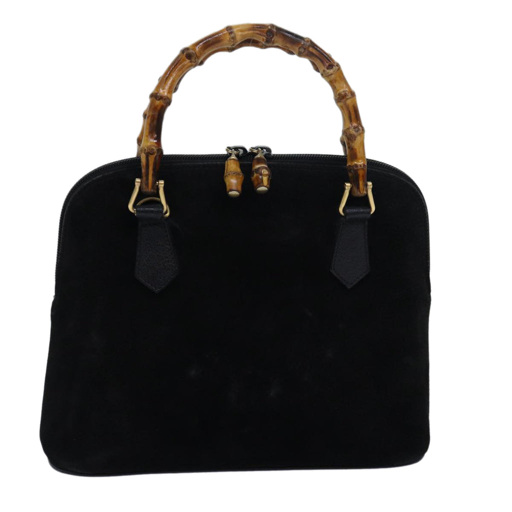 GUCCI Bamboo Hand Bag Suede Black 000 1046 0290 83323
