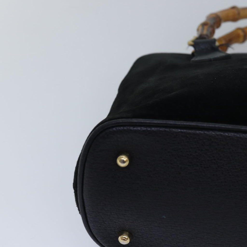 GUCCI Bamboo Hand Bag Suede Black 000 1046 0290 83323