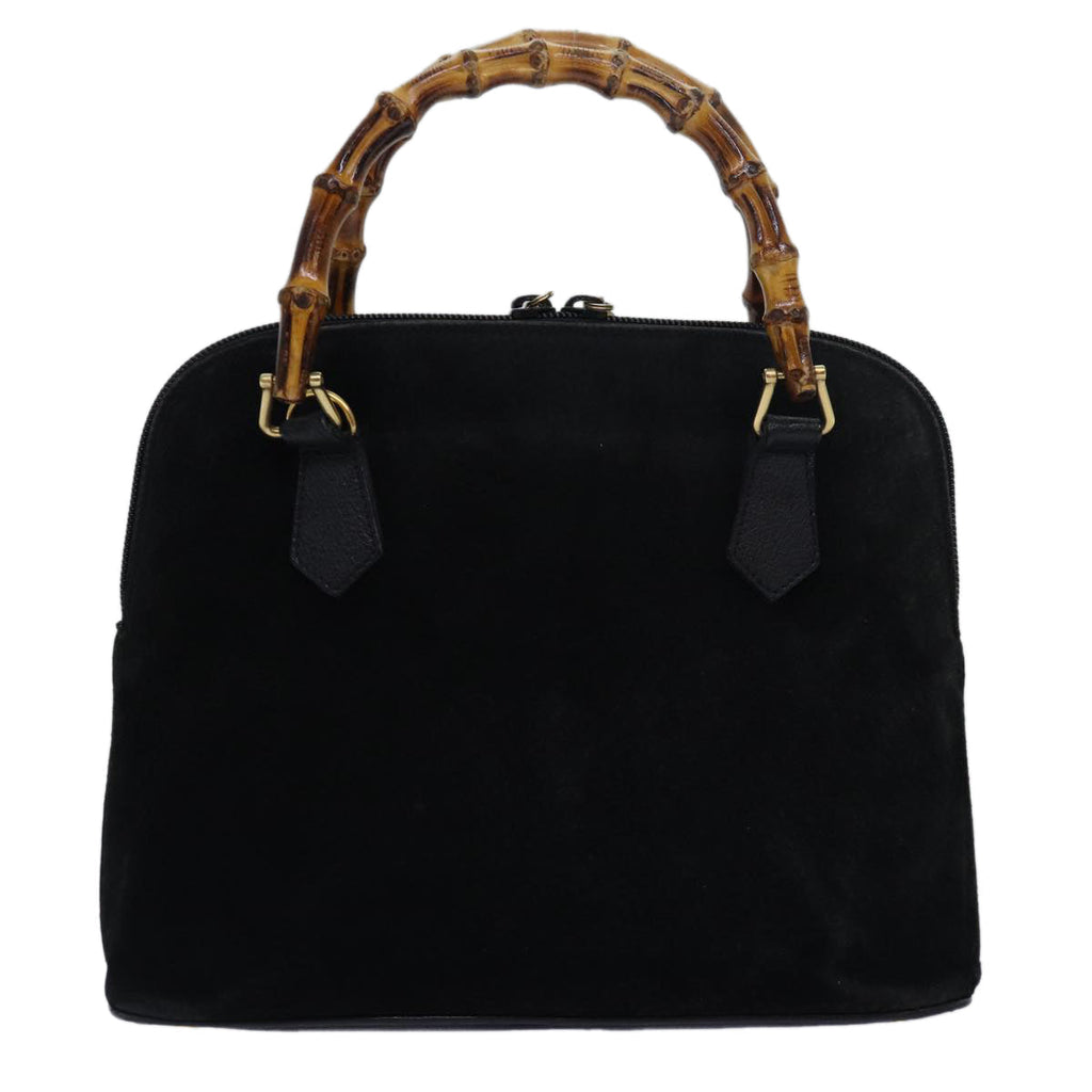 GUCCI Bamboo Hand Bag Suede Black 000 1046 0290 83323