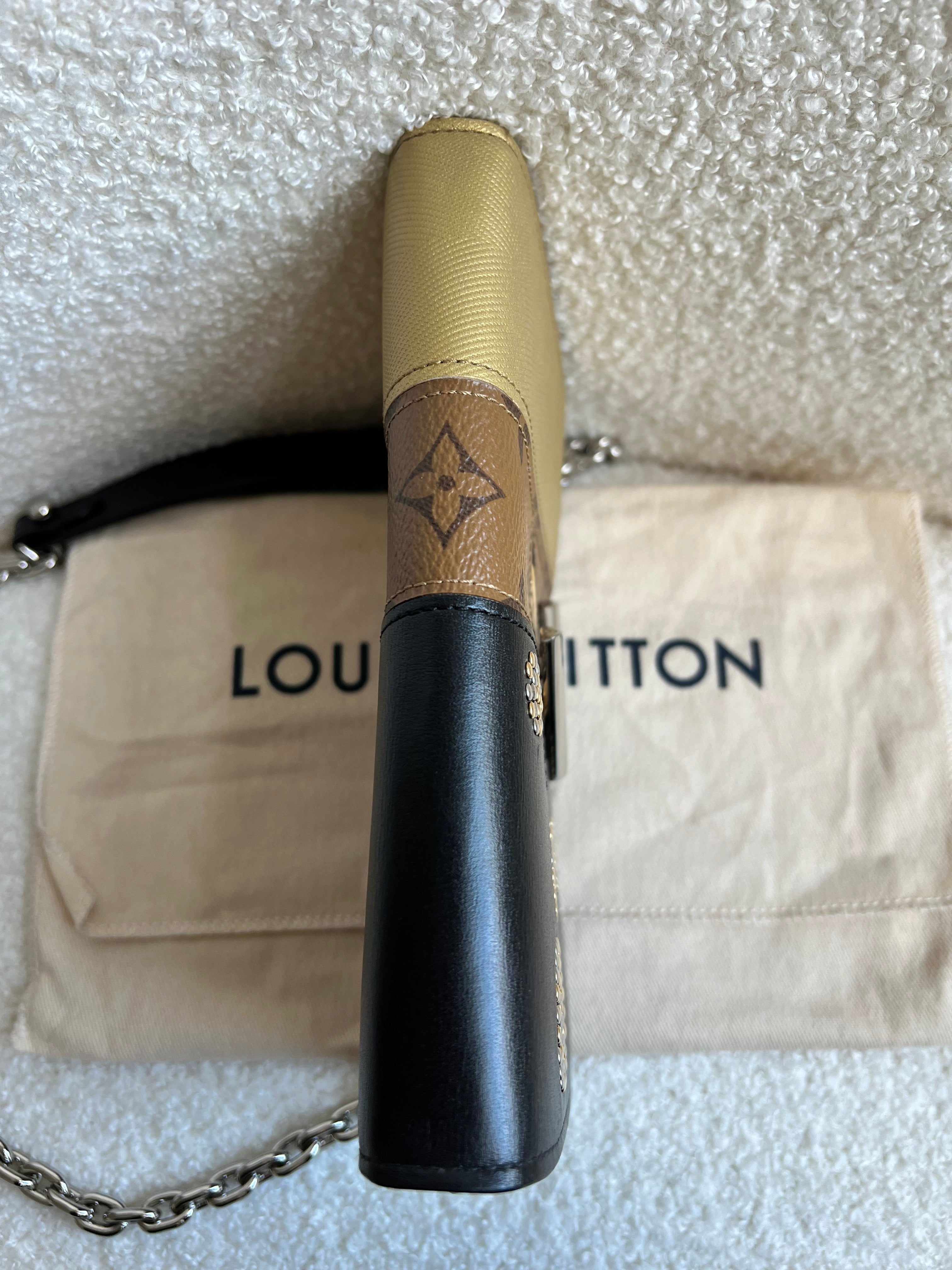 Louis Vuitton Reverse Monogram Studded Twist Chain Wallet