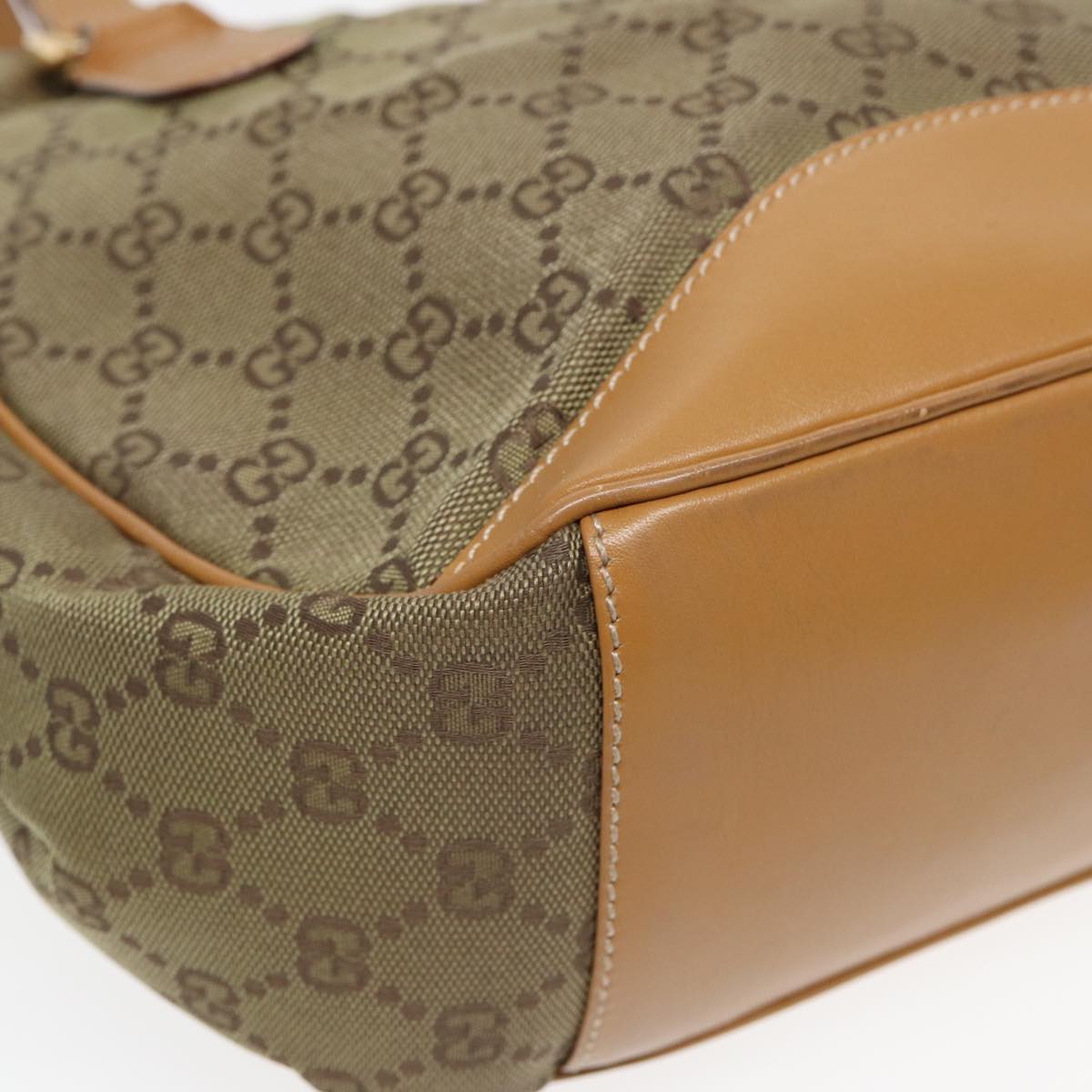 GUCCI GG Canvas Hand Bag Beige Brown 000 2854 0282 83346