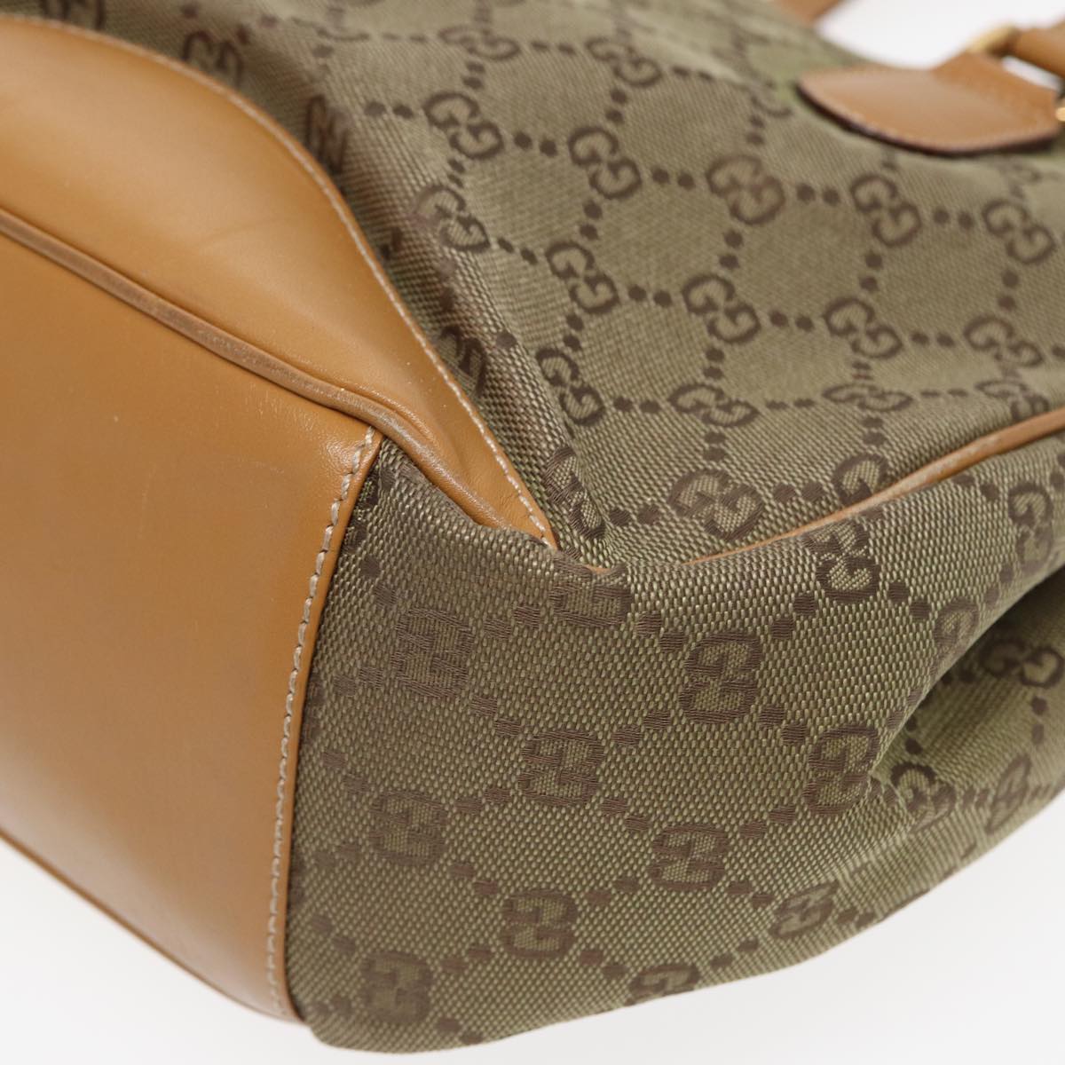 GUCCI GG Canvas Hand Bag Beige Brown 000 2854 0282 83346
