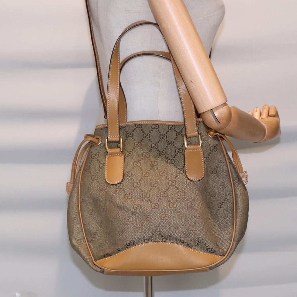 GUCCI GG Canvas Hand Bag Beige Brown 000 2854 0282 83346