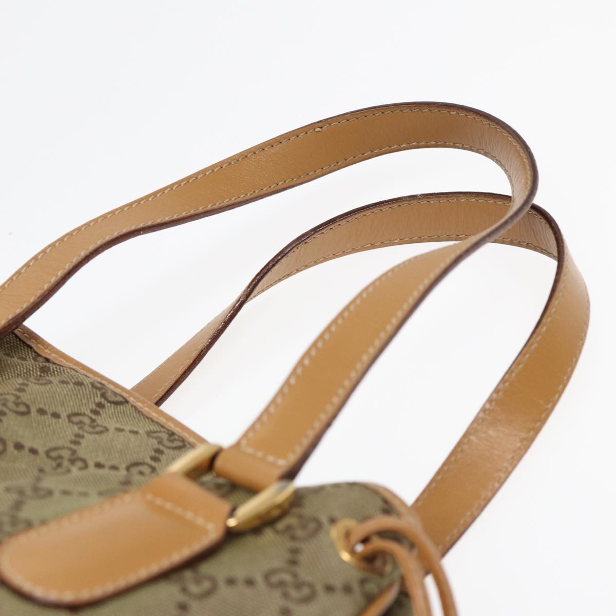 GUCCI GG Canvas Hand Bag Beige Brown 000 2854 0282 83346