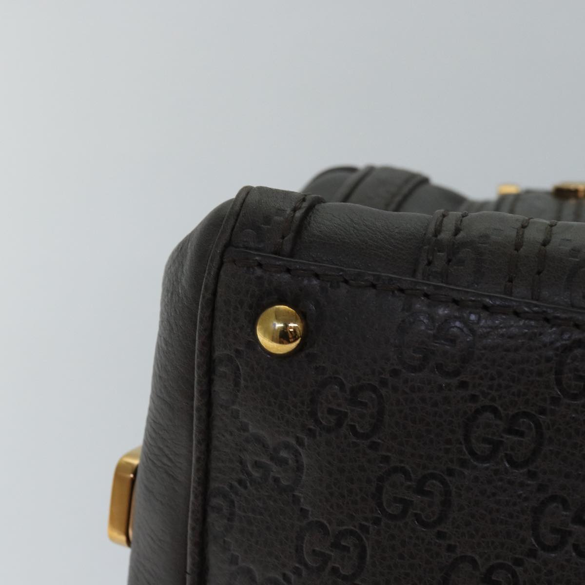 GUCCI Guccissima GG Canvas Histeria Hand Bag Leather Gray 186235 83358