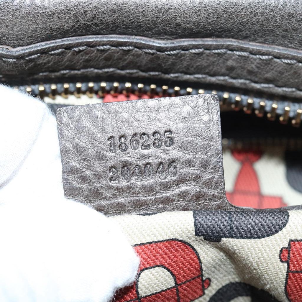 GUCCI Guccissima GG Canvas Histeria Hand Bag Leather Gray 186235 83358