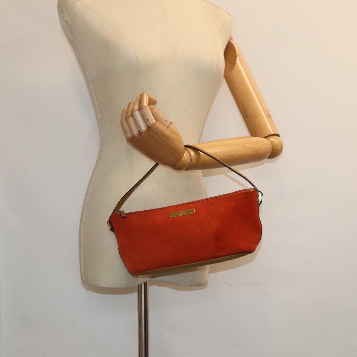 GUCCI Accessory Pouch Suede Orange 039 1103 83367