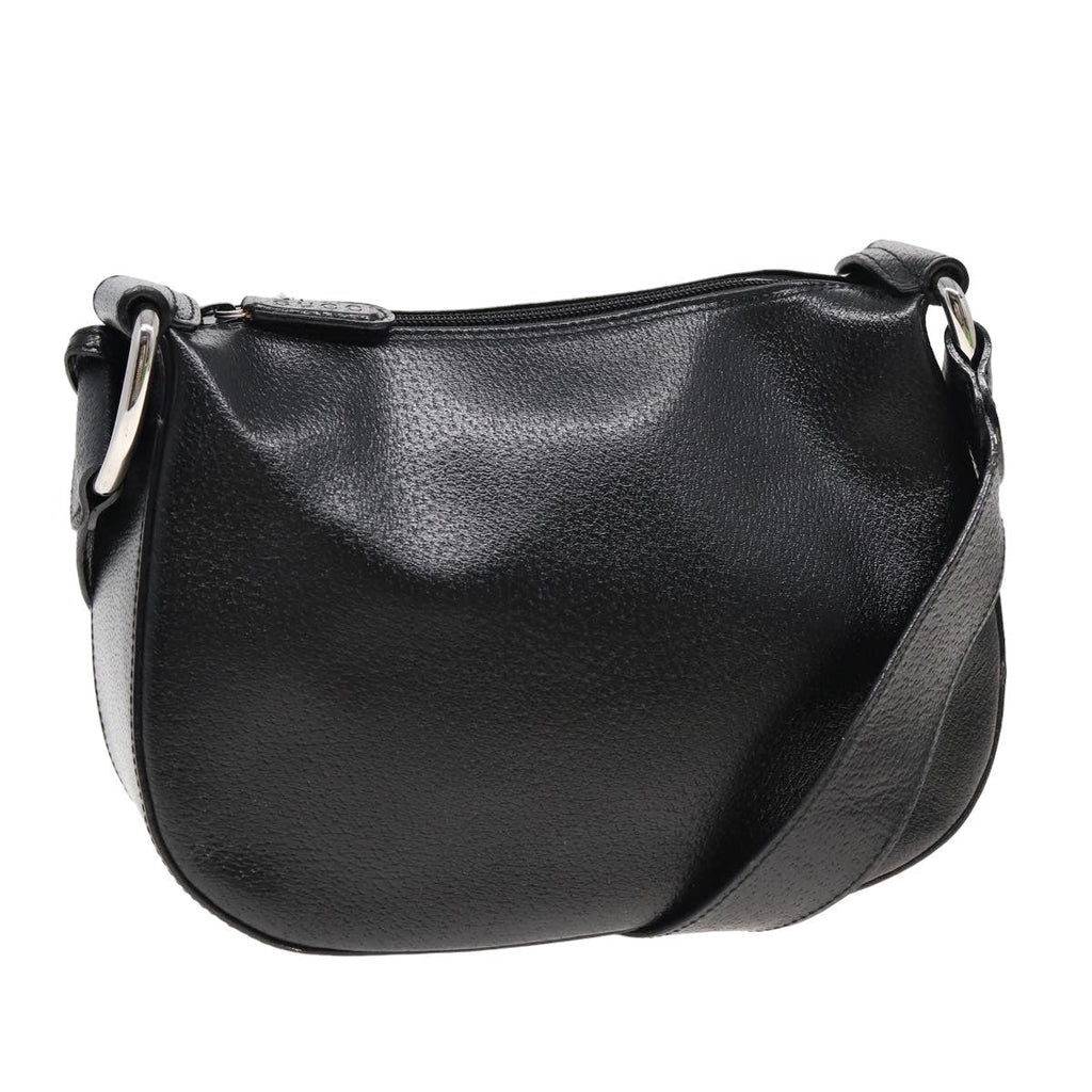 GUCCI Shoulder Bag Leather Black 83371