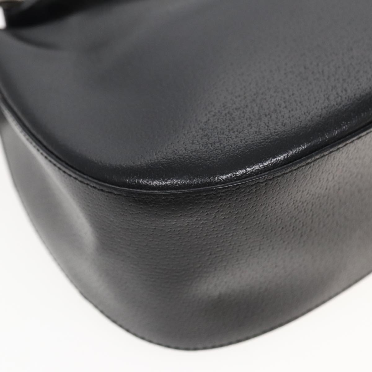 GUCCI Shoulder Bag Leather Black 83371