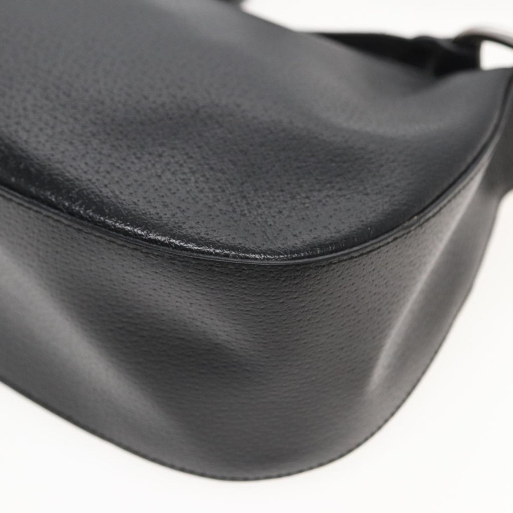 GUCCI Shoulder Bag Leather Black 83371