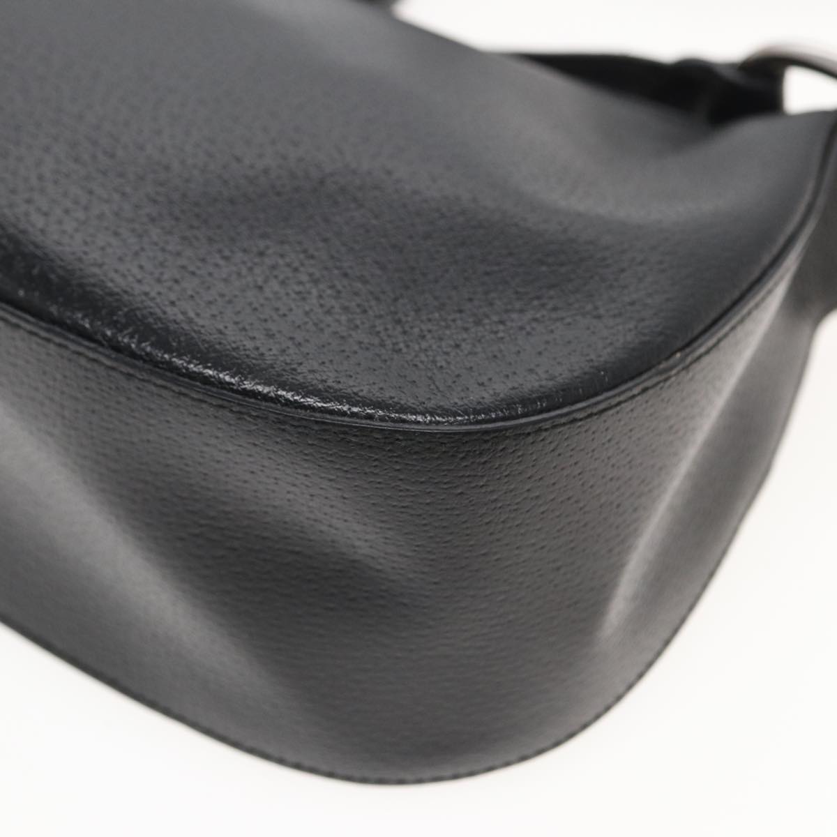 GUCCI Shoulder Bag Leather Black 83371