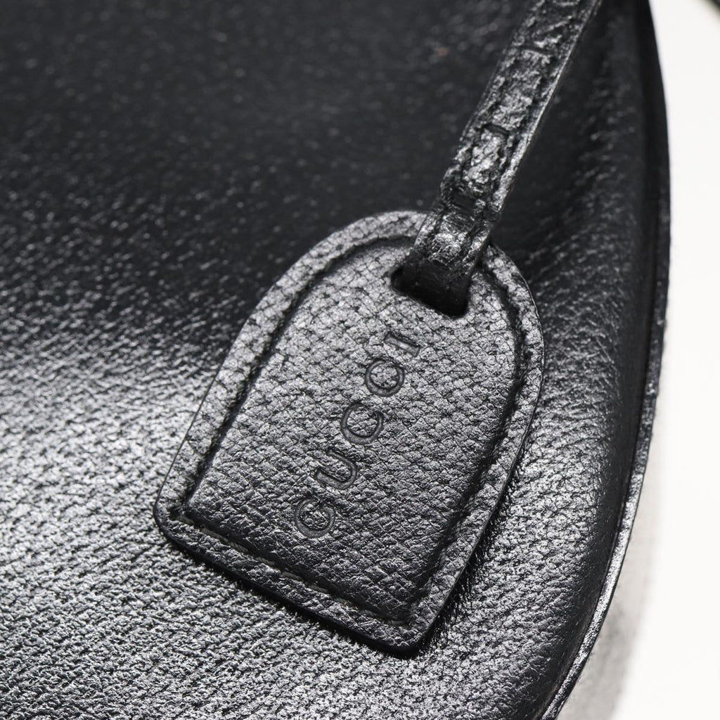 GUCCI Shoulder Bag Leather Black 83371