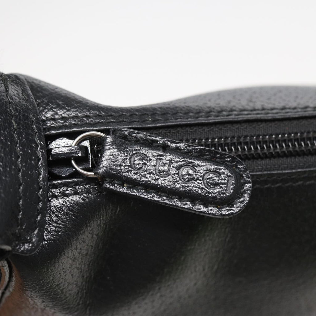 GUCCI Shoulder Bag Leather Black 83371