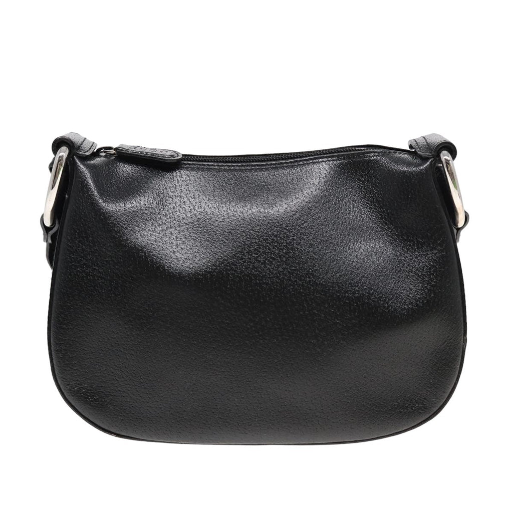 GUCCI Shoulder Bag Leather Black 83371