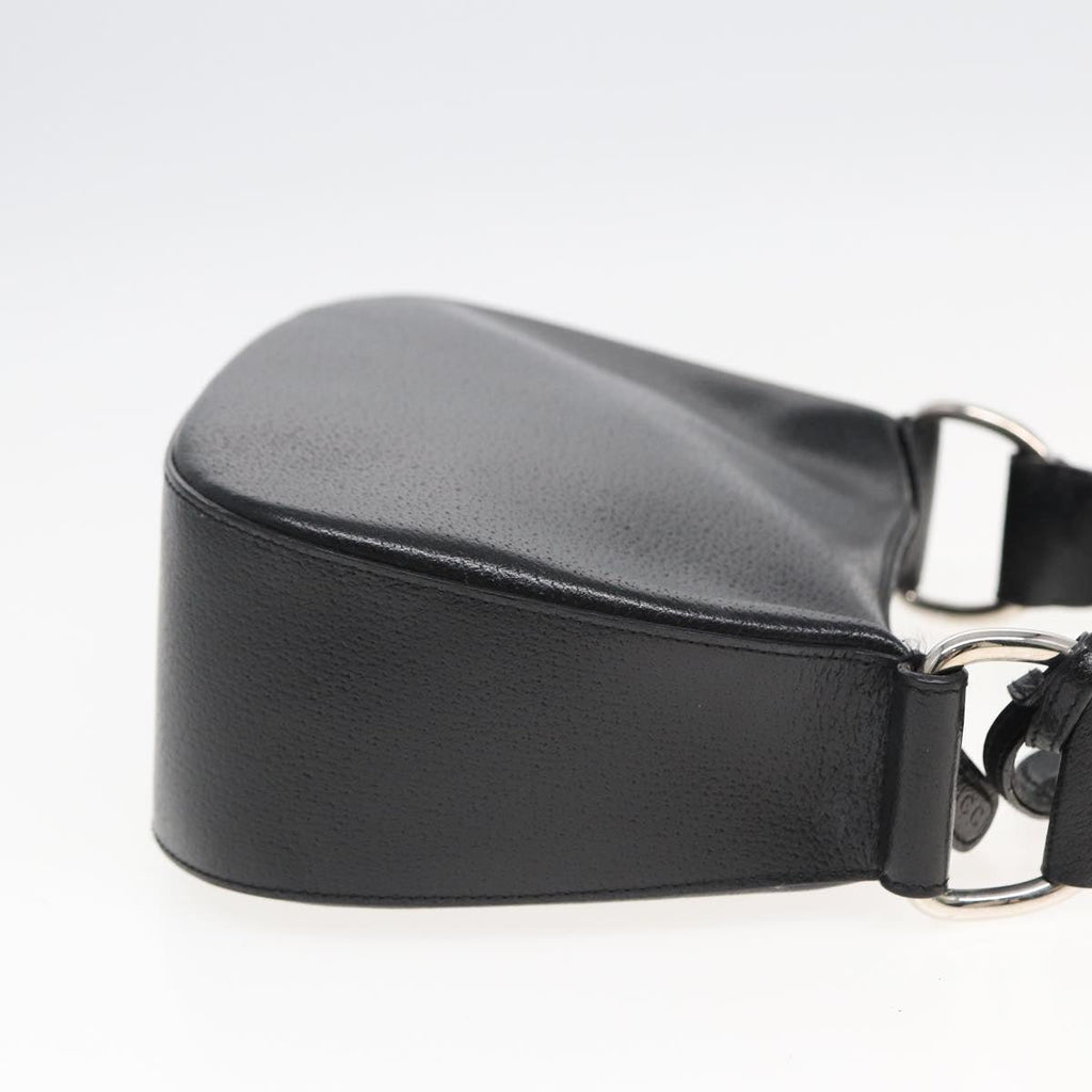 GUCCI Shoulder Bag Leather Black 83371
