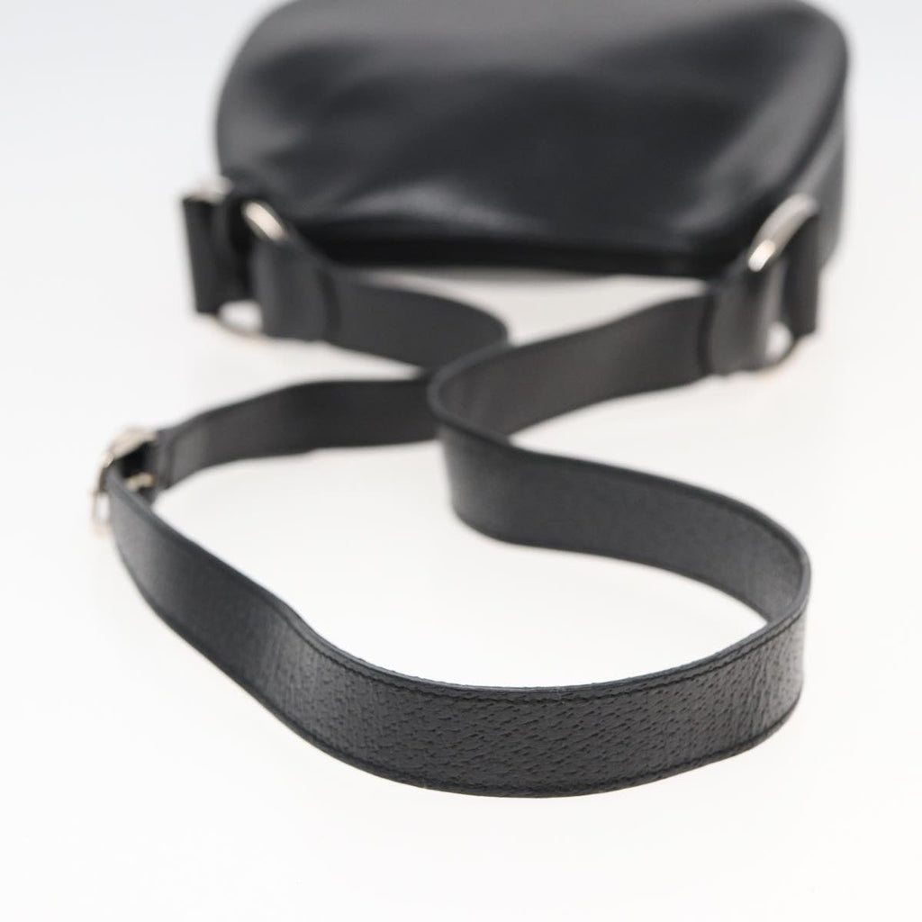 GUCCI Shoulder Bag Leather Black 83371