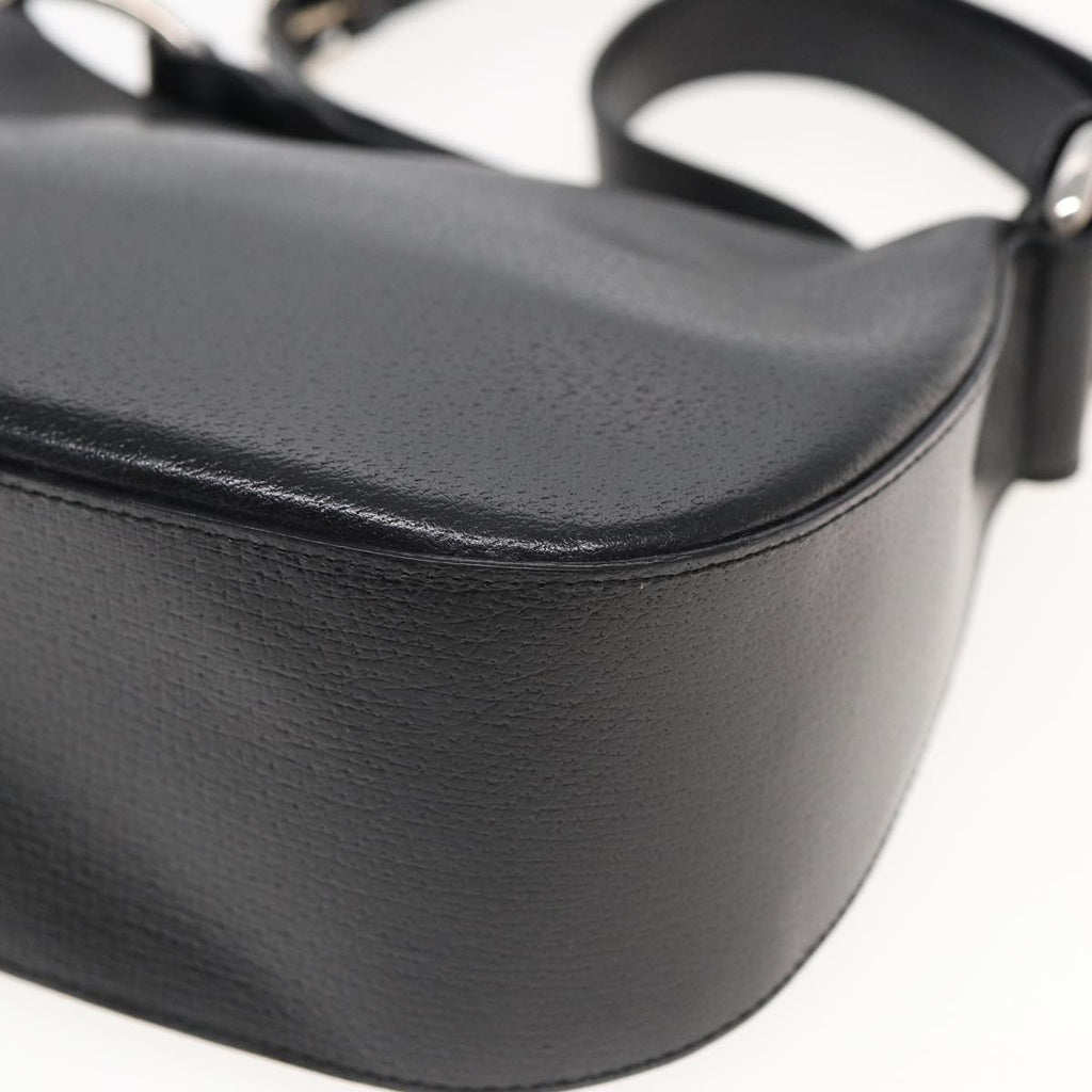 GUCCI Shoulder Bag Leather Black 83371
