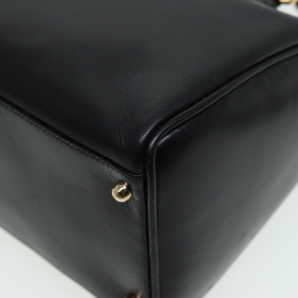 GUCCI Bamboo Hand Bag Leather 2way Black 000 122 0294 83372
