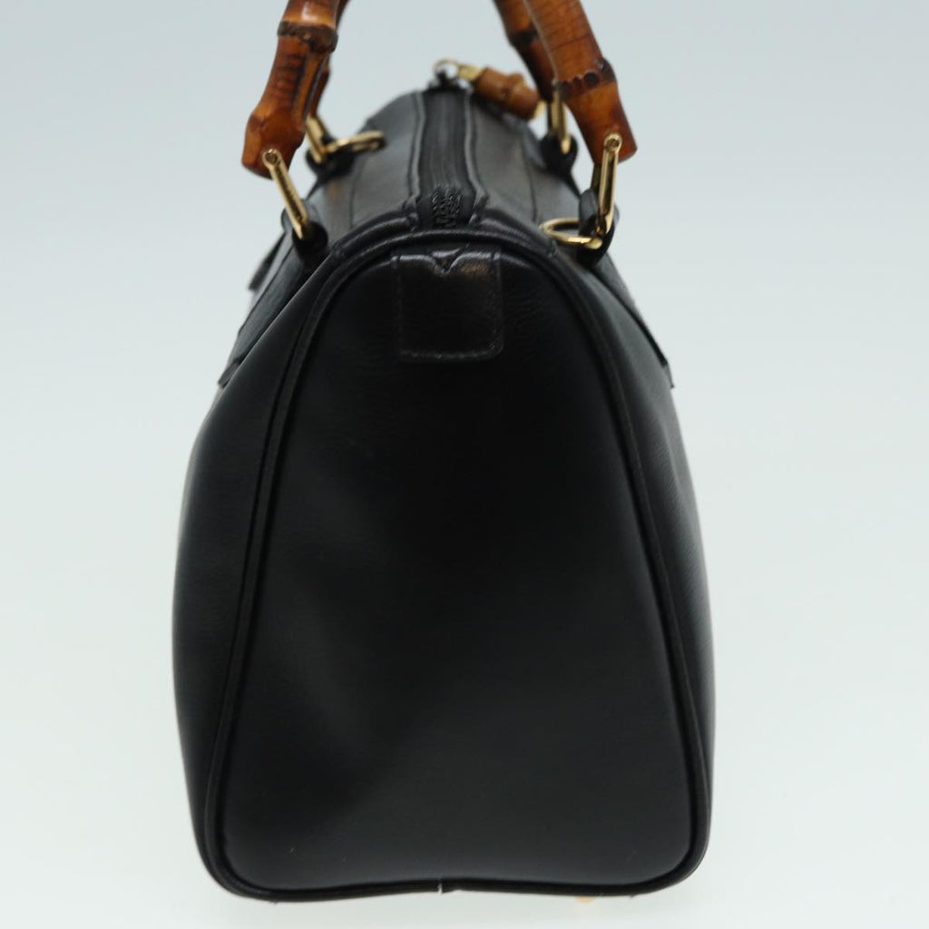 GUCCI Bamboo Hand Bag Leather 2way Black 000 122 0294 83372