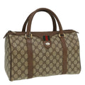 GUCCI GG Supreme Web Sherry Line Boston Bag PVC Beige Red 111 02 007 83384