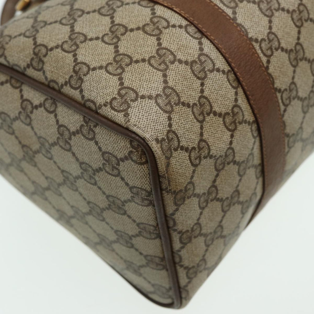 GUCCI GG Supreme Web Sherry Line Boston Bag PVC Beige Red 111 02 007 83384
