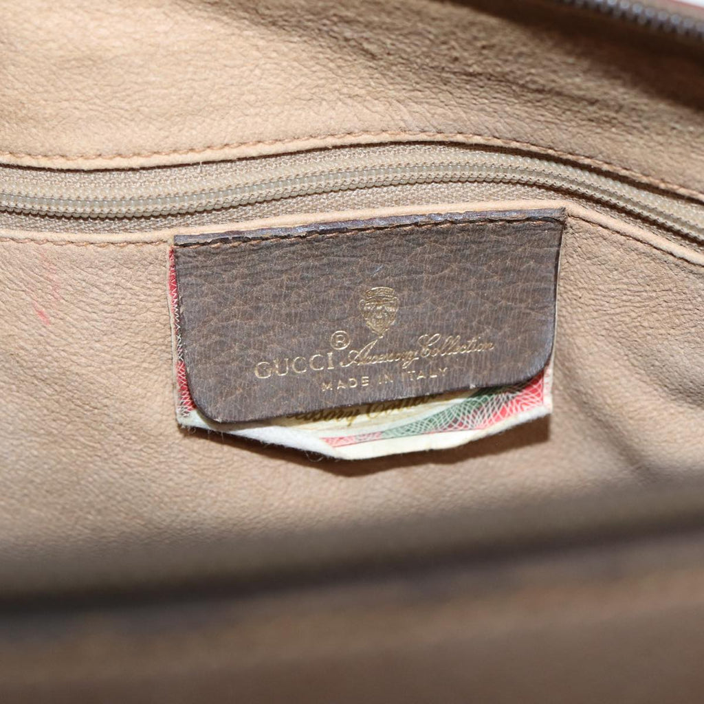GUCCI GG Supreme Web Sherry Line Boston Bag PVC Beige Red 111 02 007 83384