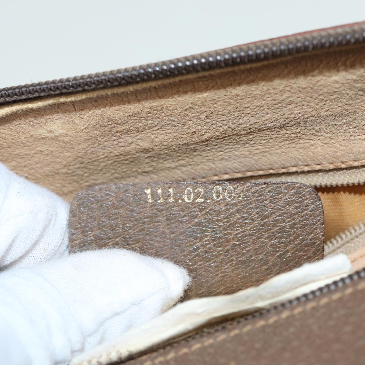 GUCCI GG Supreme Web Sherry Line Boston Bag PVC Beige Red 111 02 007 83384