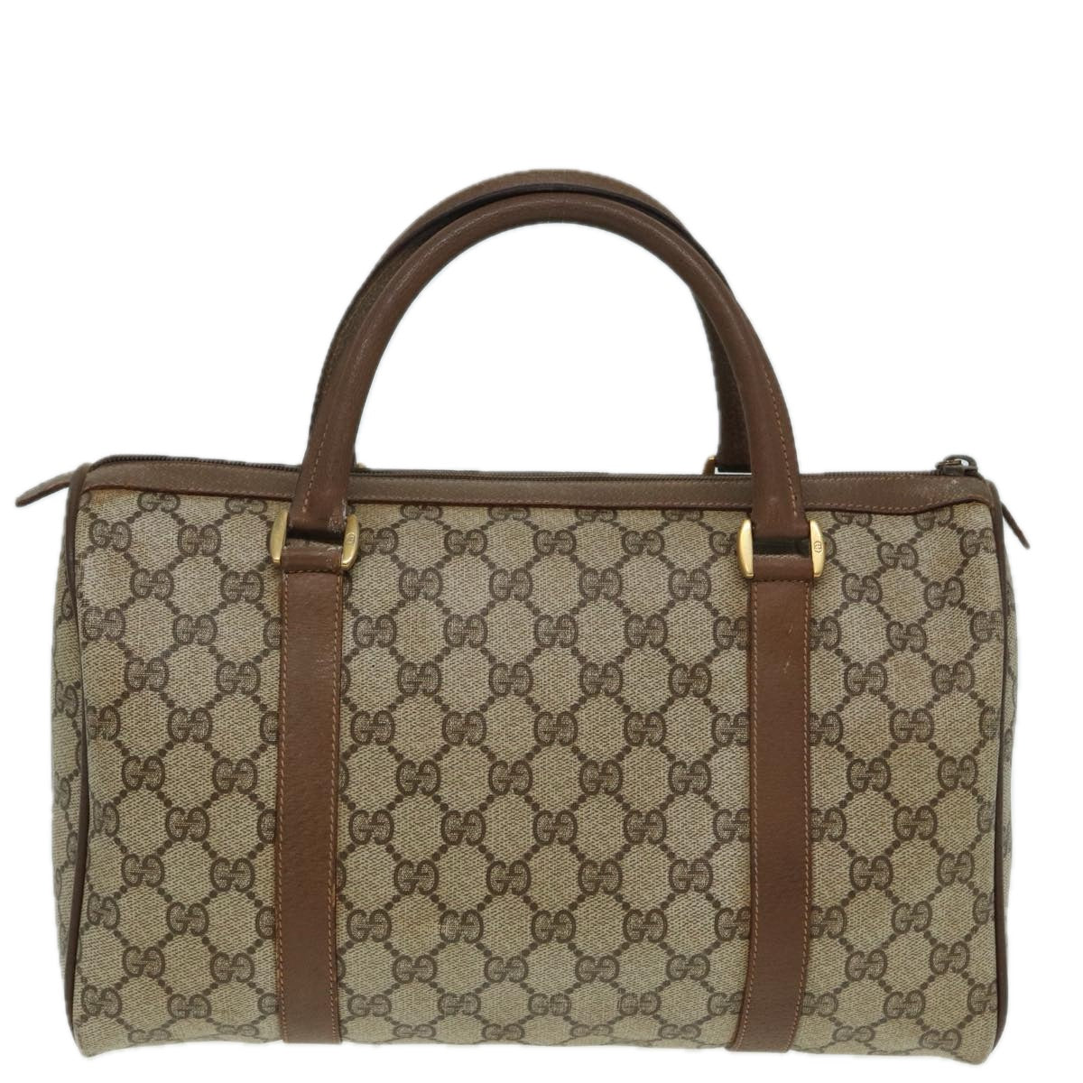 GUCCI GG Supreme Web Sherry Line Boston Bag PVC Beige Red 111 02 007 83384