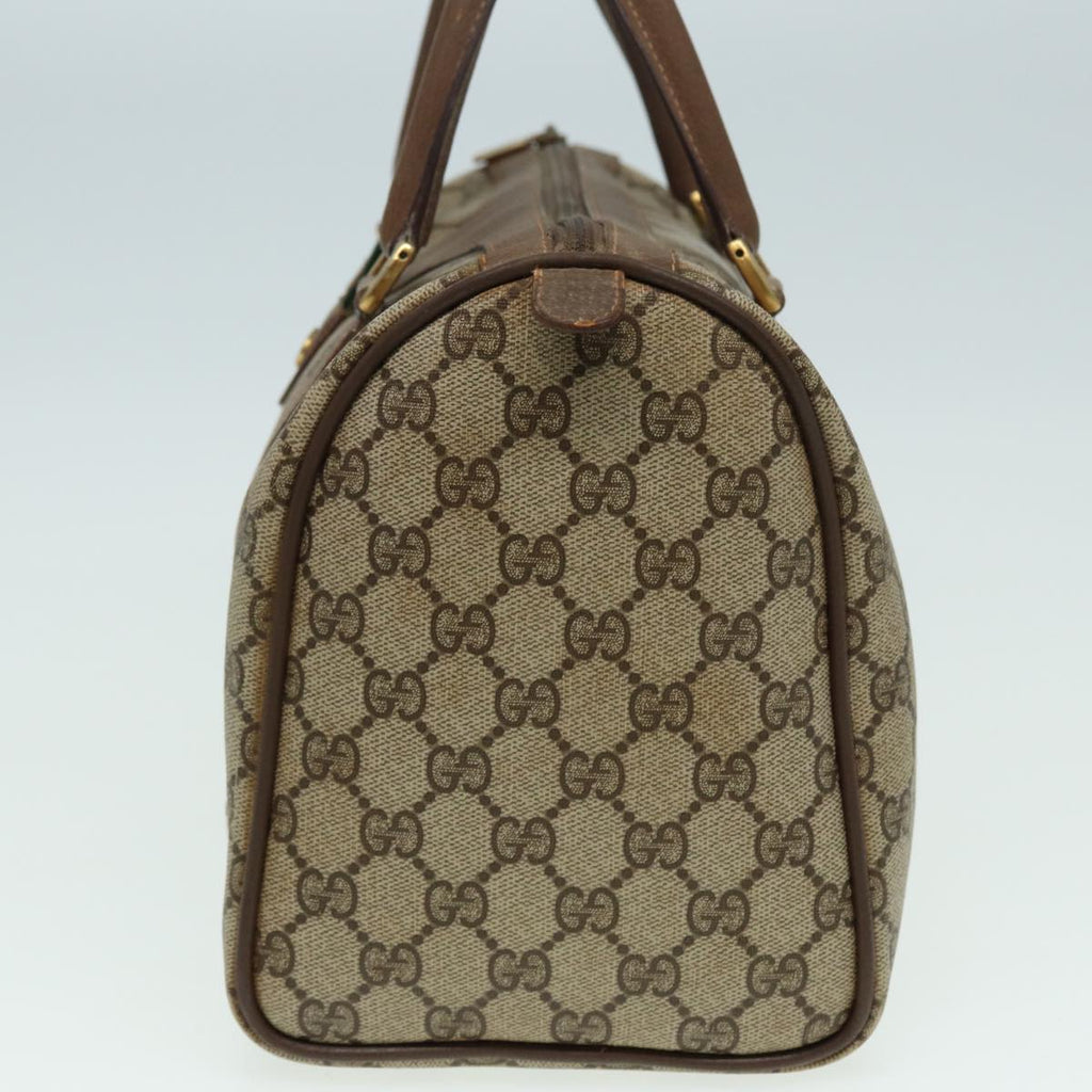 GUCCI GG Supreme Web Sherry Line Boston Bag PVC Beige Red 111 02 007 83384