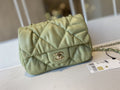 CHLSmall Flap Bag Gold Hardware Green For Women, Women’s Handbags, Shoulder Bags 7.5in/19cm AS2232