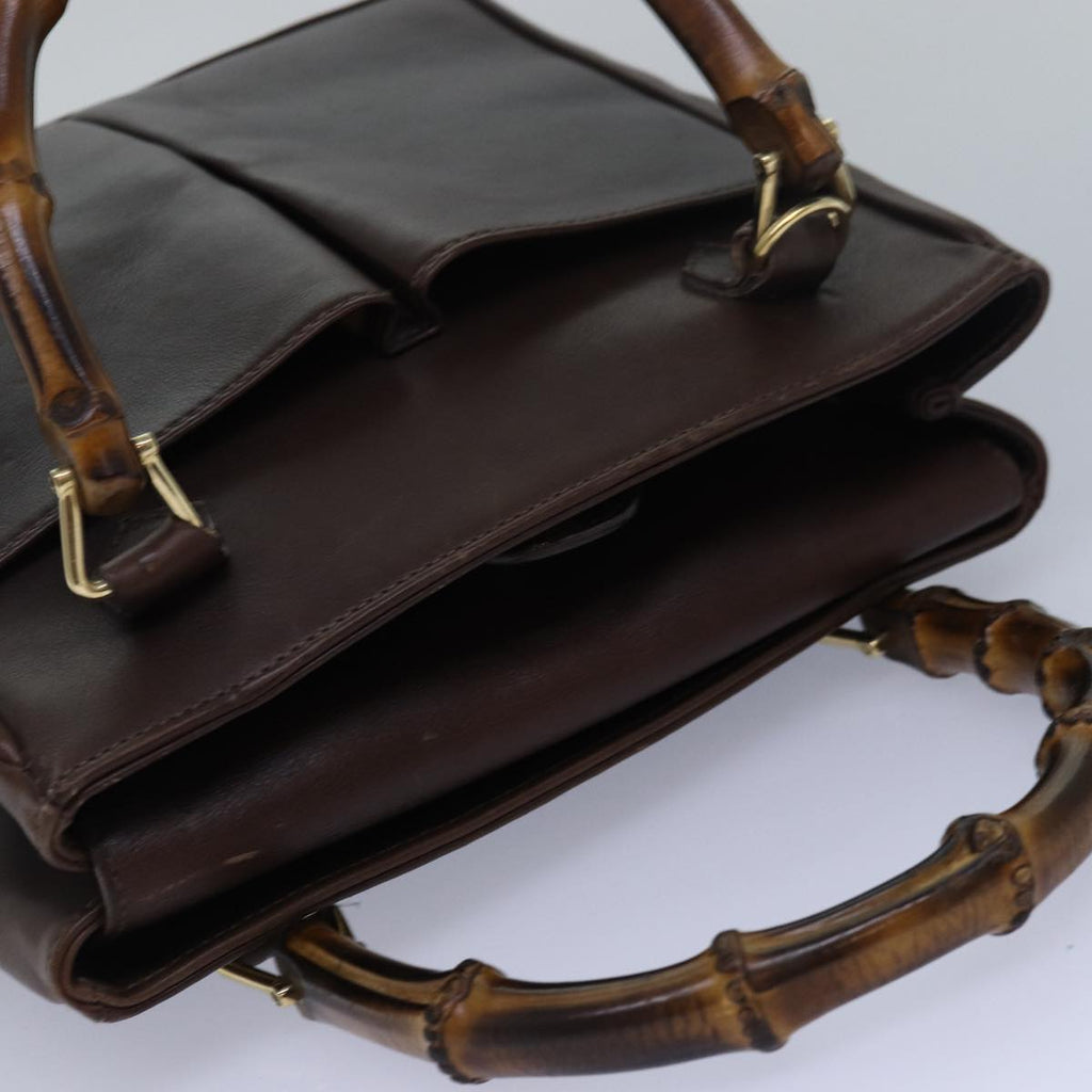 GUCCI Bamboo Hand Bag Leather Brown 000 122 0316 83411