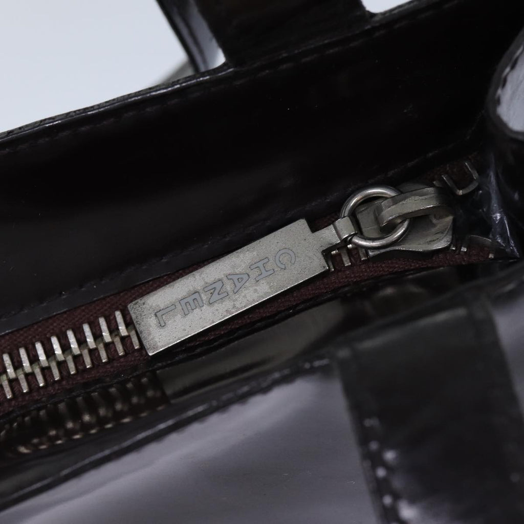 CHANEL COCO Mark Hand Bag Enamel Brown CC 83416