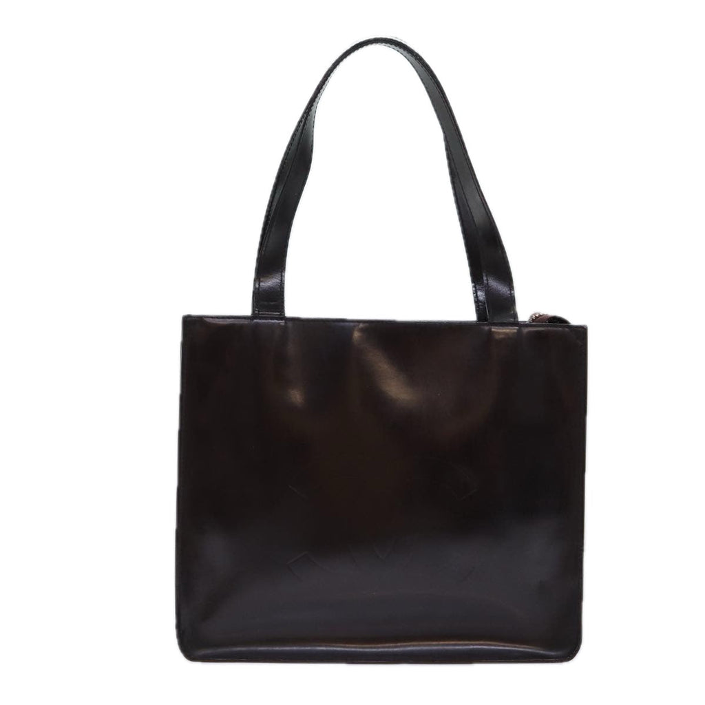 CHANEL COCO Mark Hand Bag Enamel Brown CC 83416
