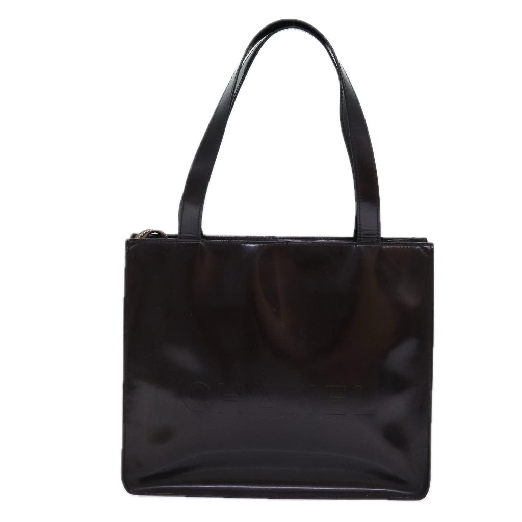 CHANEL COCO Mark Hand Bag Enamel Brown CC 83416