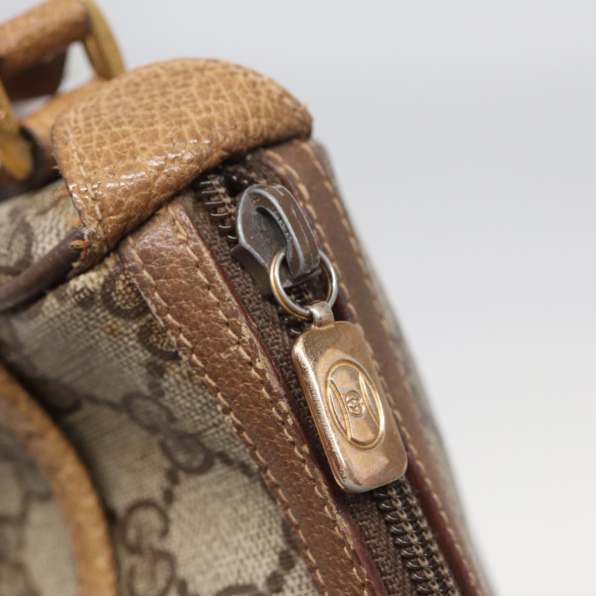 GUCCI GG Supreme Web Sherry Line Shoulder Bag PVC Beige Red 89 01 032 83419