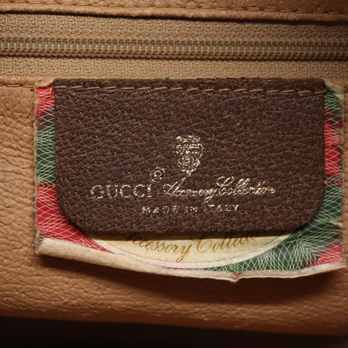 GUCCI GG Supreme Web Sherry Line Shoulder Bag PVC Beige Red 89 01 032 83419