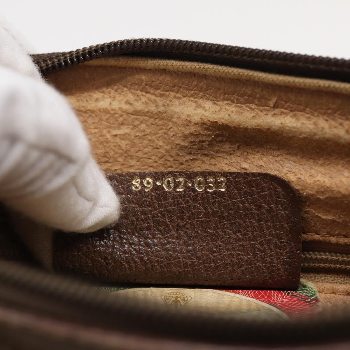 GUCCI GG Supreme Web Sherry Line Shoulder Bag PVC Beige Red 89 01 032 83419