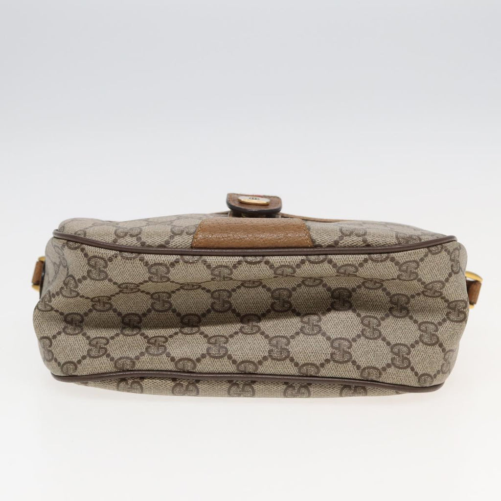 GUCCI GG Supreme Web Sherry Line Shoulder Bag PVC Beige Red 89 01 032 83419