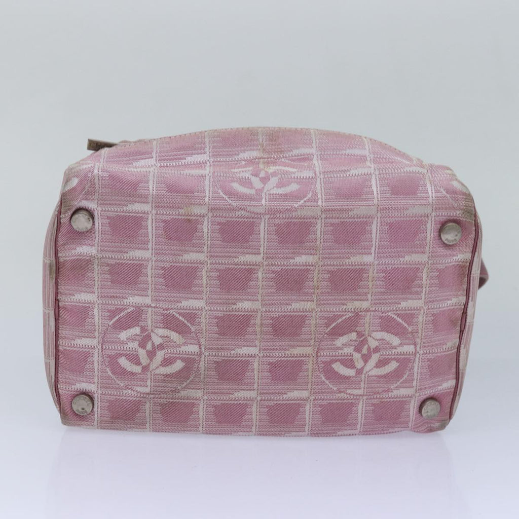 CHANEL New Travel Line Hand Bag Nylon Pink CC 83428