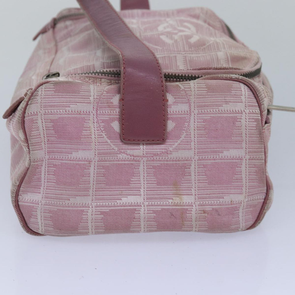 CHANEL New Travel Line Hand Bag Nylon Pink CC 83428