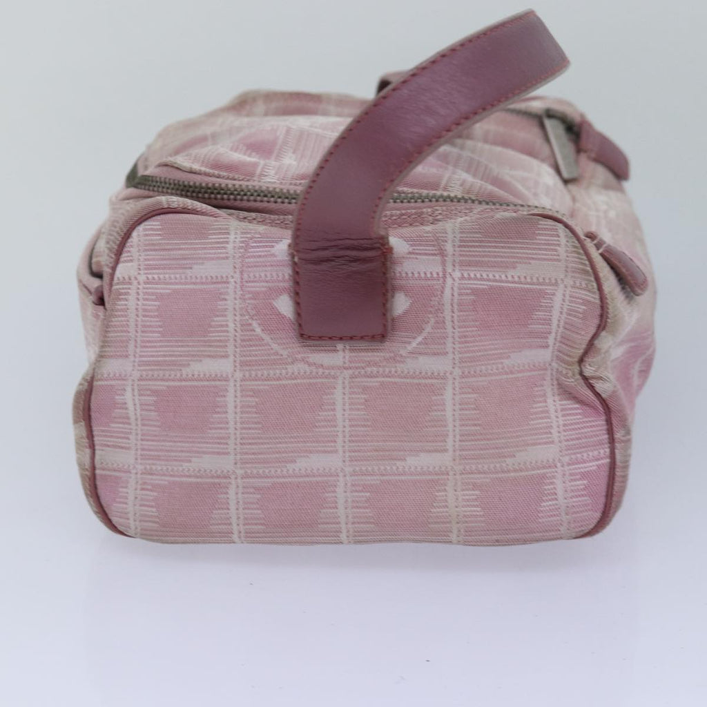 CHANEL New Travel Line Hand Bag Nylon Pink CC 83428