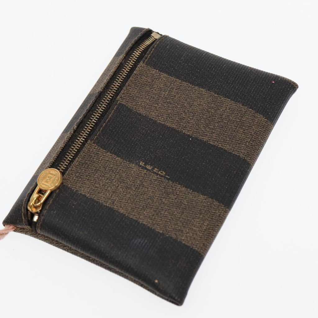 FENDI Pecan Canvas Shoulder Bag Brown Black 83448