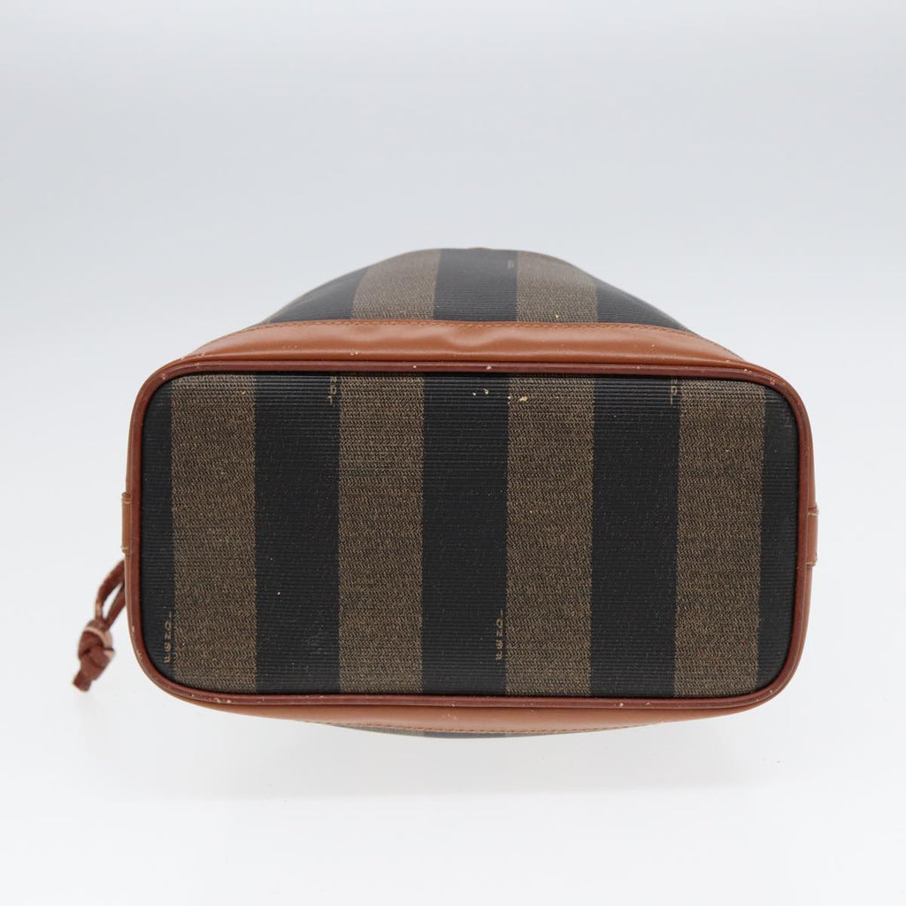 FENDI Pecan Canvas Shoulder Bag Brown Black 83448