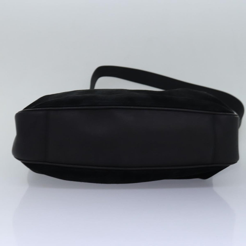 GUCCI Bamboo Hand Bag Suede 2way Black 83450