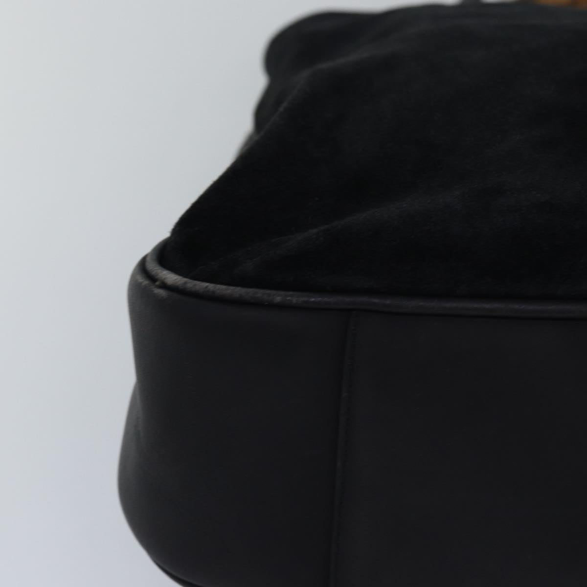 GUCCI Bamboo Hand Bag Suede 2way Black 83450