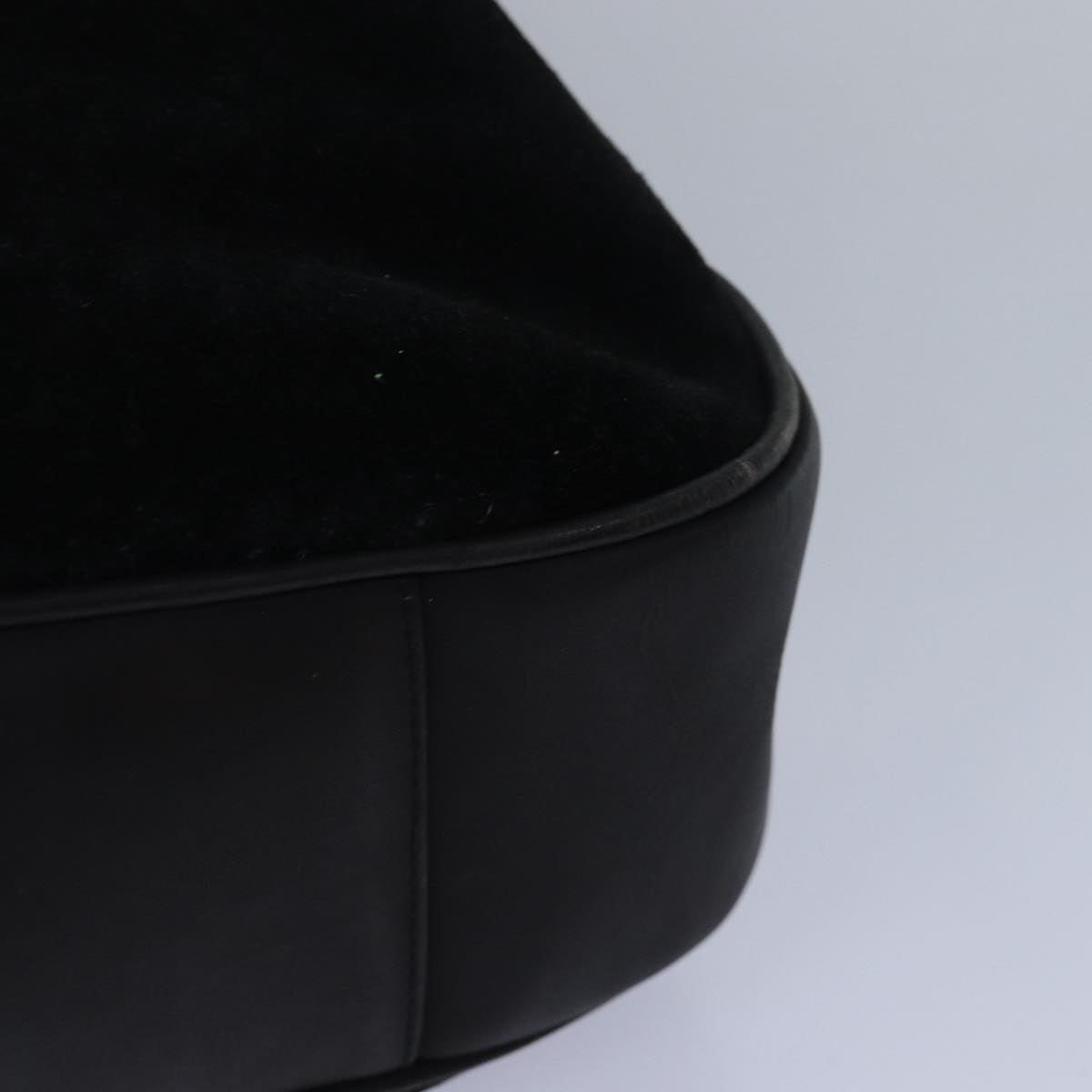 GUCCI Bamboo Hand Bag Suede 2way Black 83450