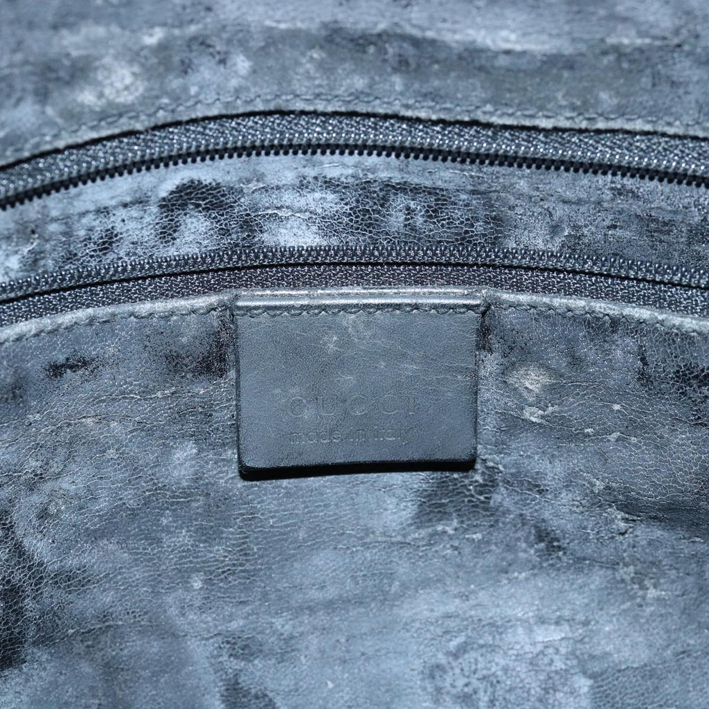GUCCI Bamboo Hand Bag Suede 2way Black 83450