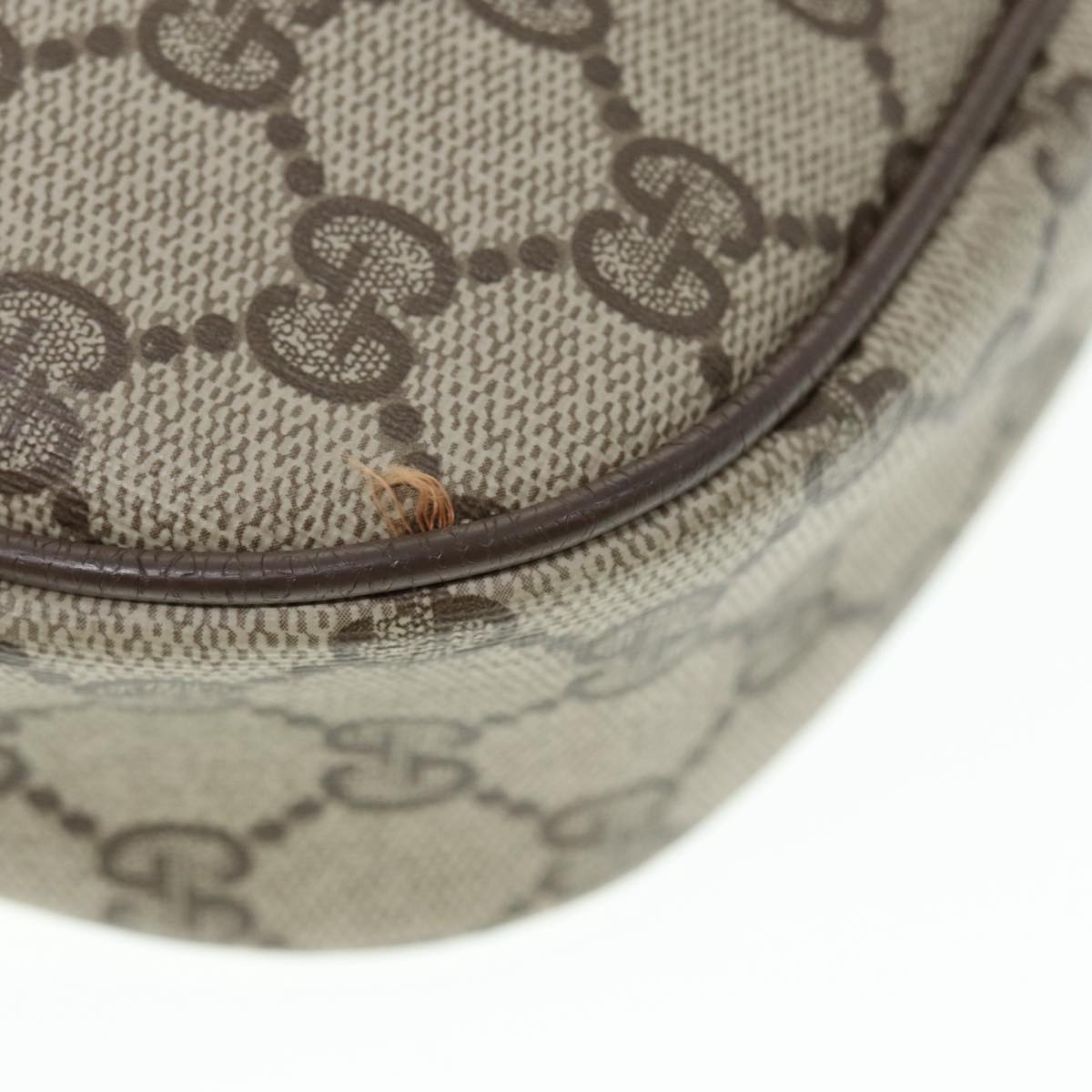GUCCI GG Supreme Web Sherry Line Clutch Bag PVC Beige Red 89 01 034 83463