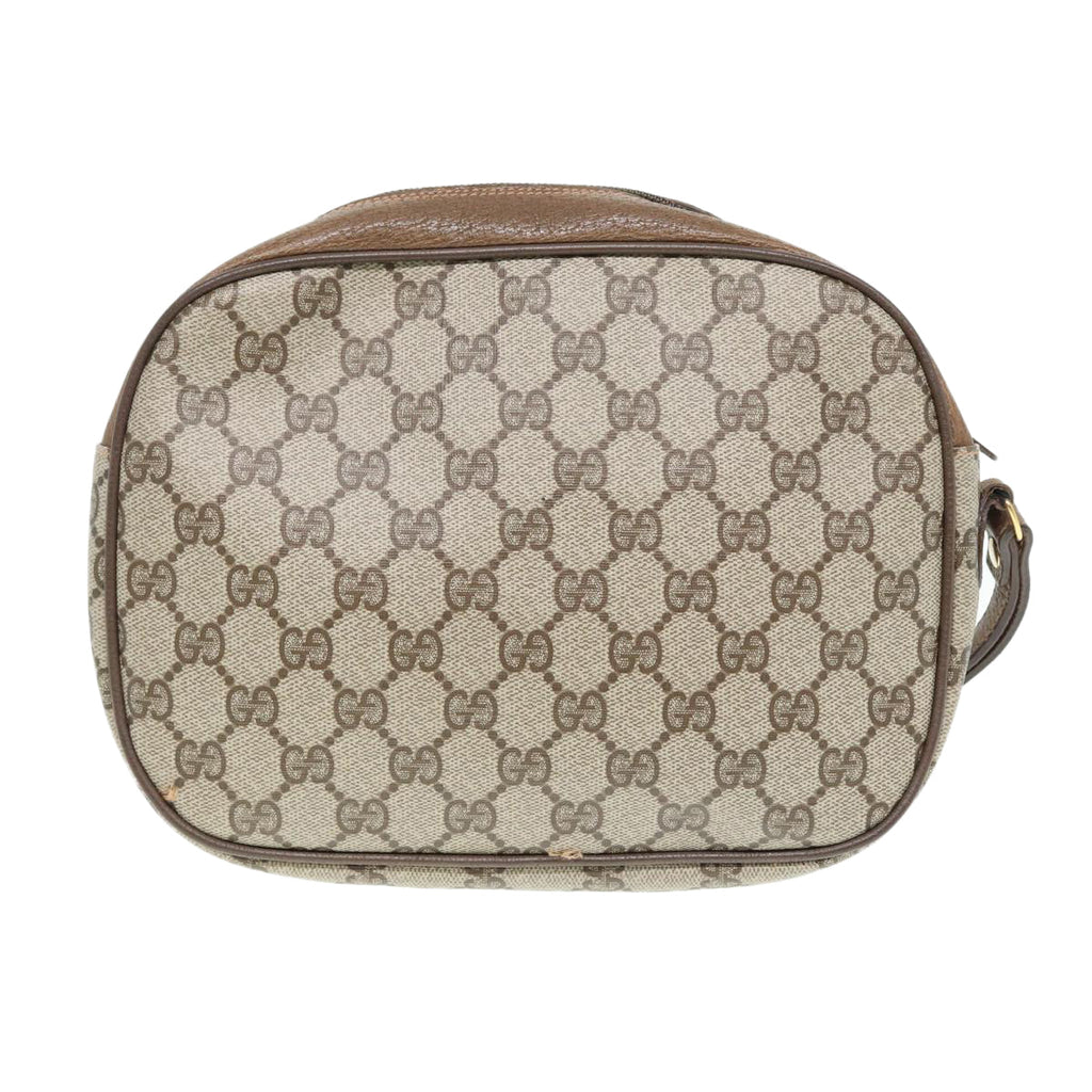 GUCCI GG Supreme Web Sherry Line Clutch Bag PVC Beige Red 89 01 034 83463
